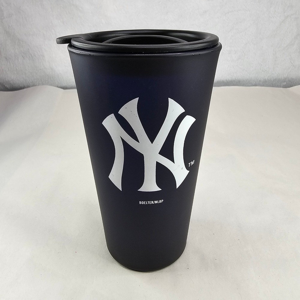 New York Yankees Matte Black Travel Tumbler‎ Cup with Lid Boelter MLB Licensed